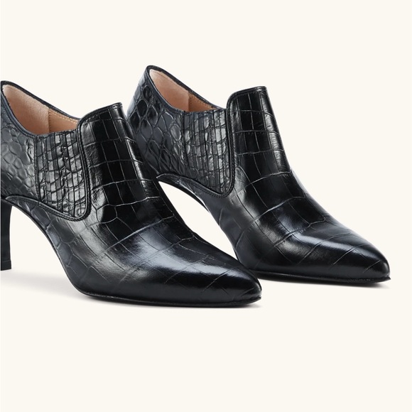 Inez Marisol 70 Black Croc-Embossed Women’s Heeled Shoes Size 8.5 NWOT - Picture 1 of 14
